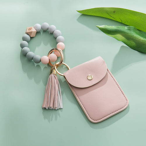 Silicone Bracelet Tassel Keychain - Card & Coin Purse Wallet